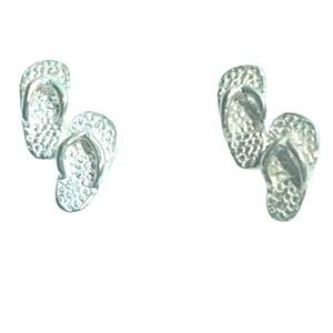 JU# Sterling 925 Silver “ Sandals are Cute” Stud Earring
